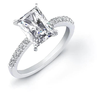 Radiant Cut 2.50 Karat Echt Diamant-Verlobungsring Weißgold 14K