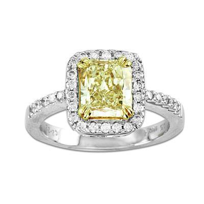 Radiant Cut Gelber Saphir Edelstein Ring Weißgold Diamant 2,5 Kt. - harrychadent.de