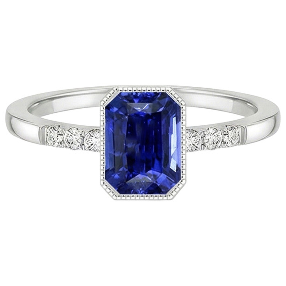 echter radiant diamant 3.50Karat ring Draufsicht