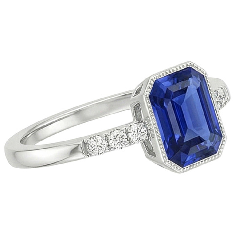 echter radiant diamant 3.50Karat ring Profilansicht