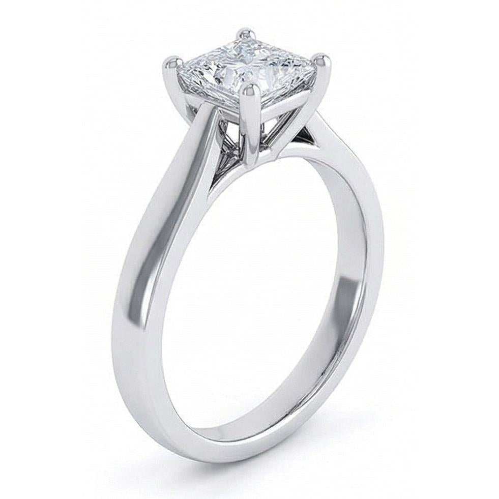 Radiant Cut Solitaire 1 Karat Echt Aus der Erde Abgebauter Natürlicher Diamant Ehering Weißgold 14K