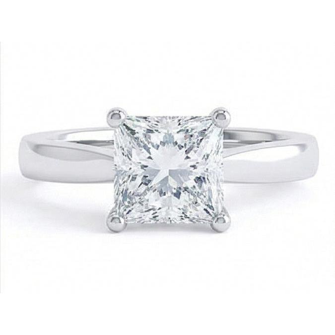Radiant Cut Solitaire 1 Karat Echt Aus der Erde Abgebauter Natürlicher Diamant Ehering Weißgold 14K