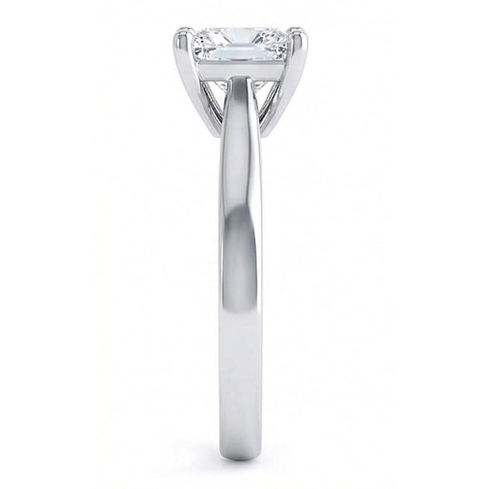 Radiant Cut Solitaire 1 Karat Echt Aus der Erde Abgebauter Natürlicher Diamant Ehering Weißgold 14K