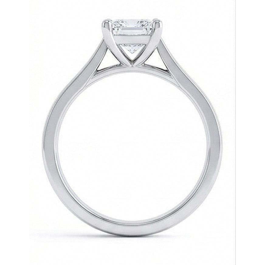 Radiant Cut Solitaire 1 Karat Echt Aus der Erde Abgebauter Natürlicher Diamant Ehering Weißgold 14K