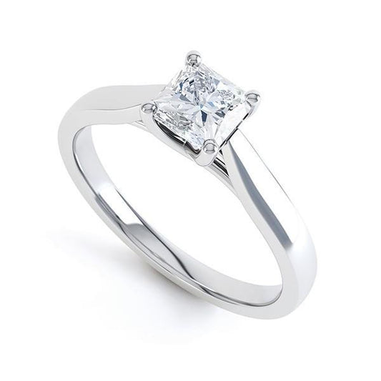 Radiant Cut Solitaire 1,10 Karat Echt Diamant Ehering Weißgold 14K