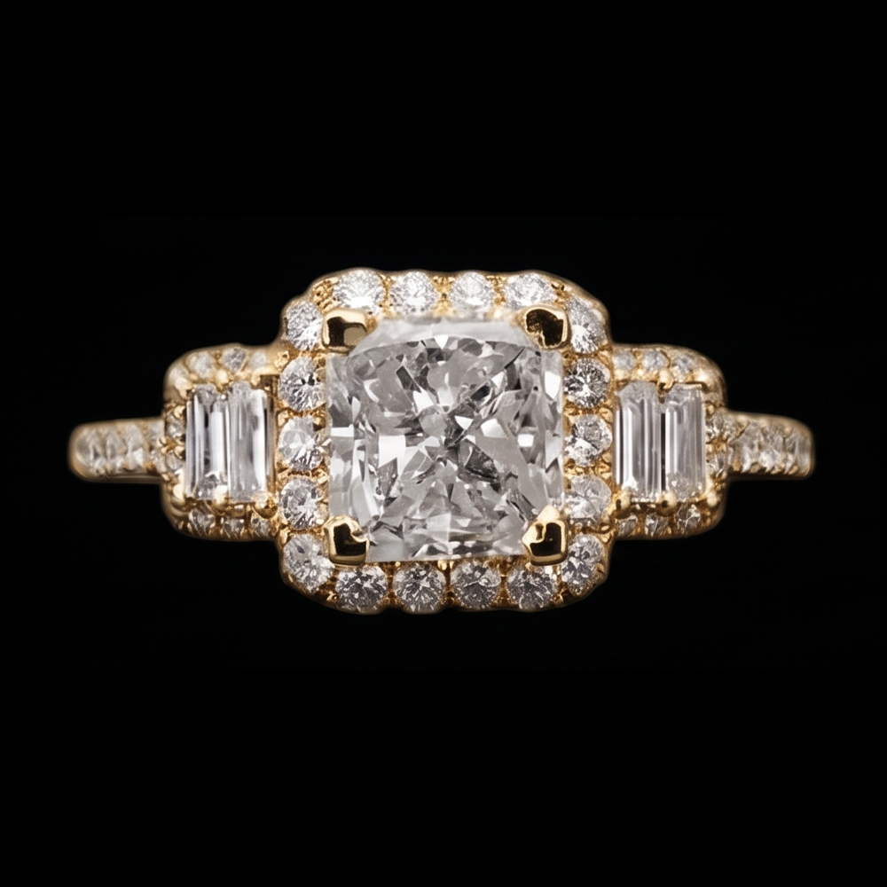 Radiant Cut Verlobungsring 3 Karat Aus der Erde Abgebauter Natürlicher Diamanten Fancy Ring Weißgold 14K