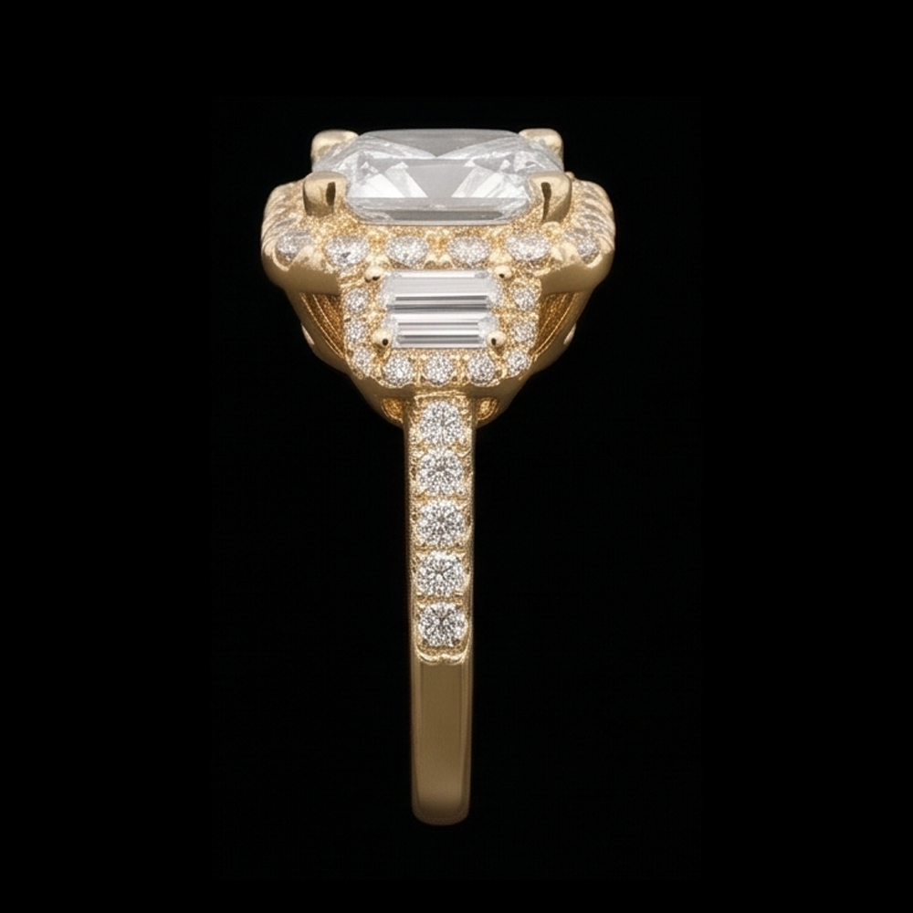Radiant Cut Verlobungsring 3 Karat Aus der Erde Abgebauter Natürlicher Diamanten Fancy Ring Weißgold 14K