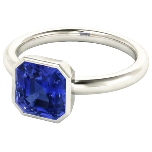 echter radiant diamant 2Karat ring Vorderansicht
