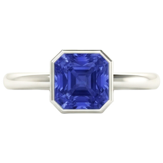echter radiant diamant 2Karat ring Seitenansicht