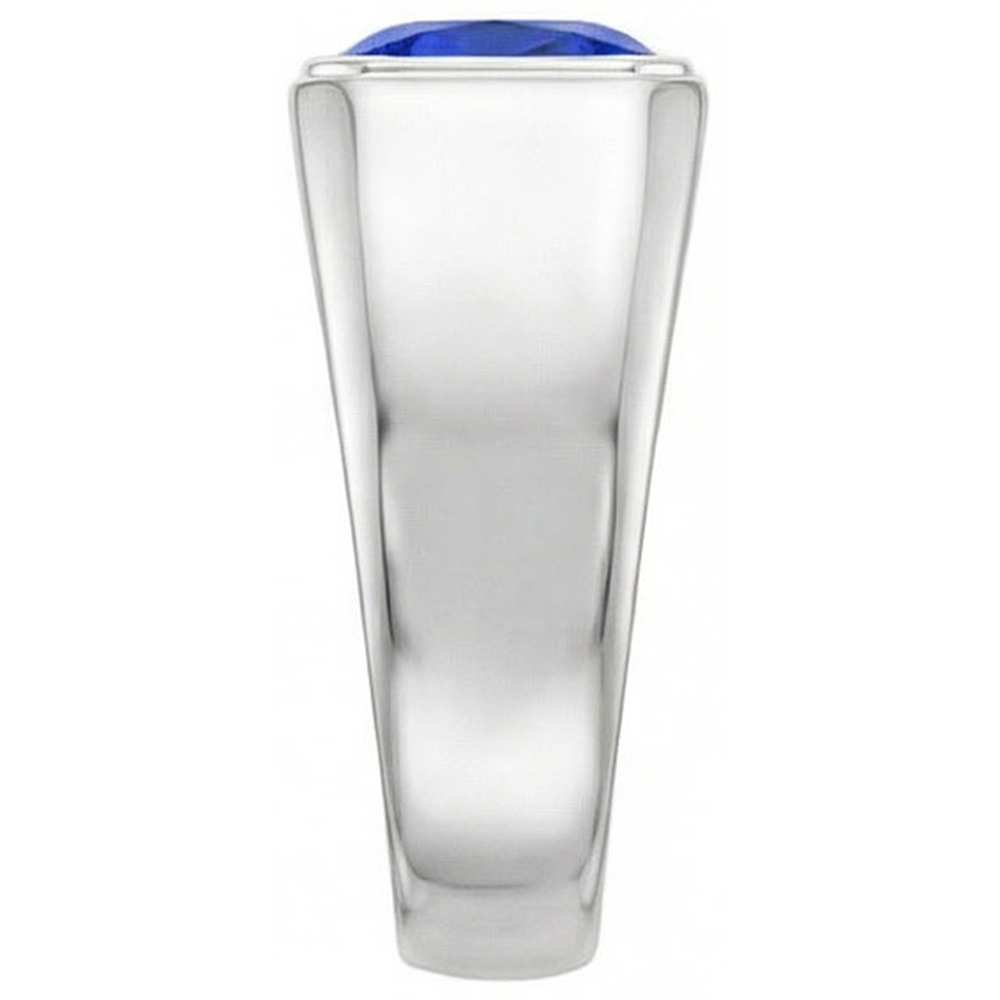 Radiant Solitaire Herrenring Gold Ceylon Saphir Dicker Schaft 1 Karat