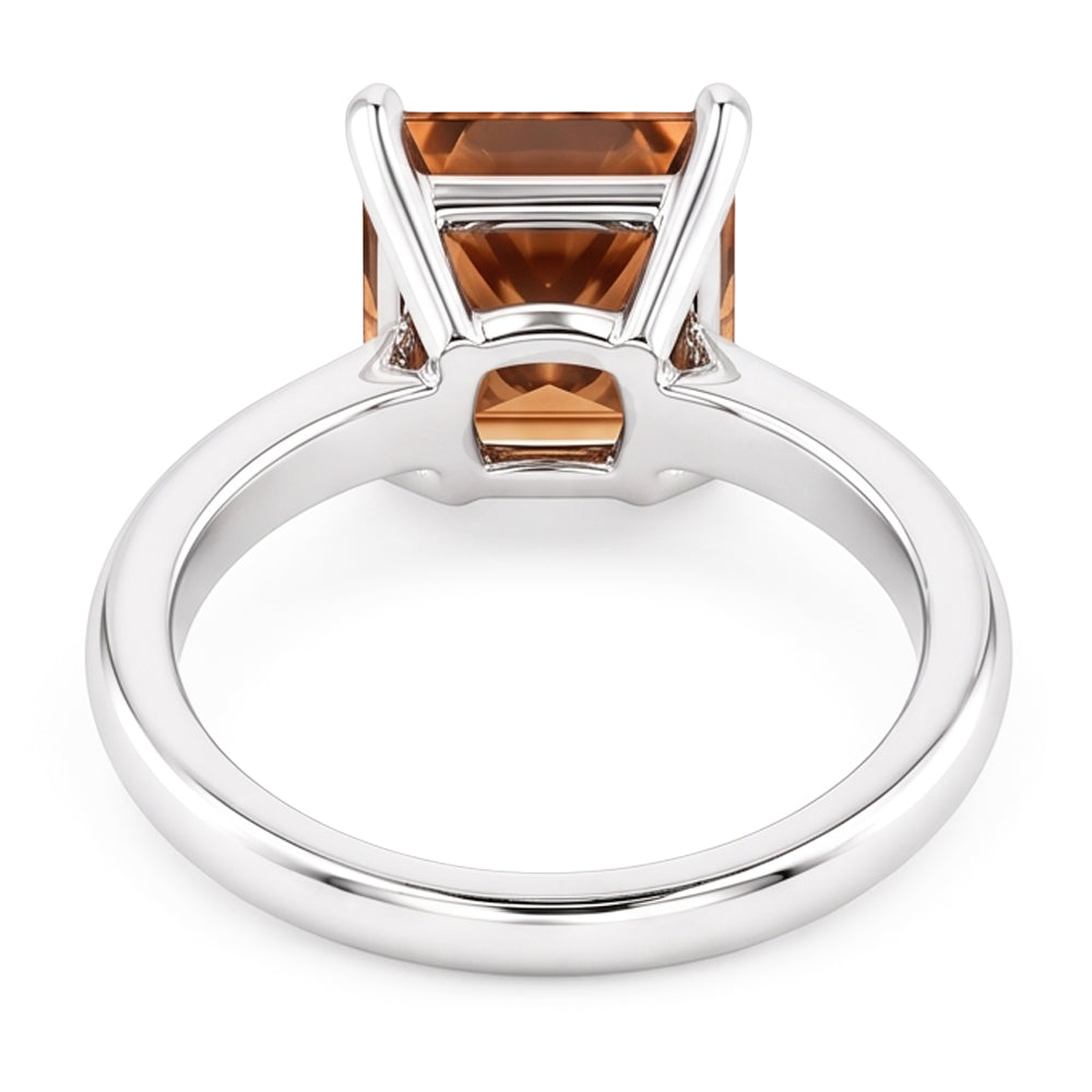 Riesiger Champagner-Edelstein-Verlobungsring mit 3 Kt Aus der Erde Abgebauter Natürlicher Diamant im Radiant Cut