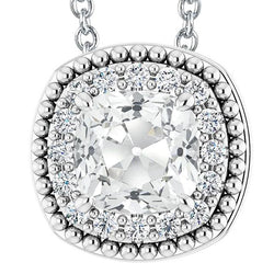 Riesiger Halo-Natürliche Diamantanhänger mit 9 Karat