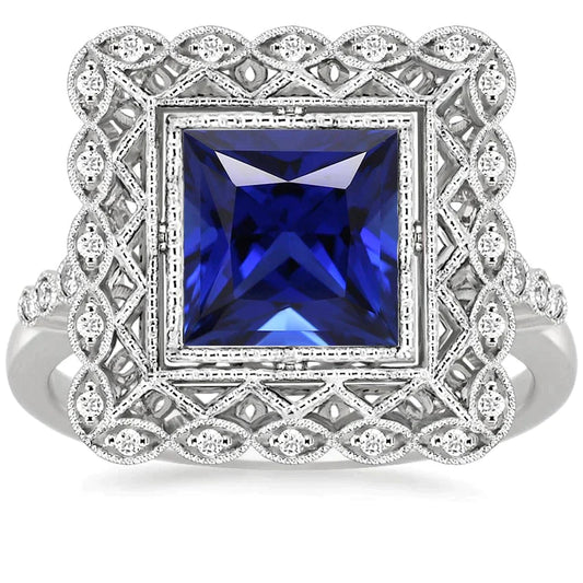 Riesiger Saphir-Ring im Antik-Stil