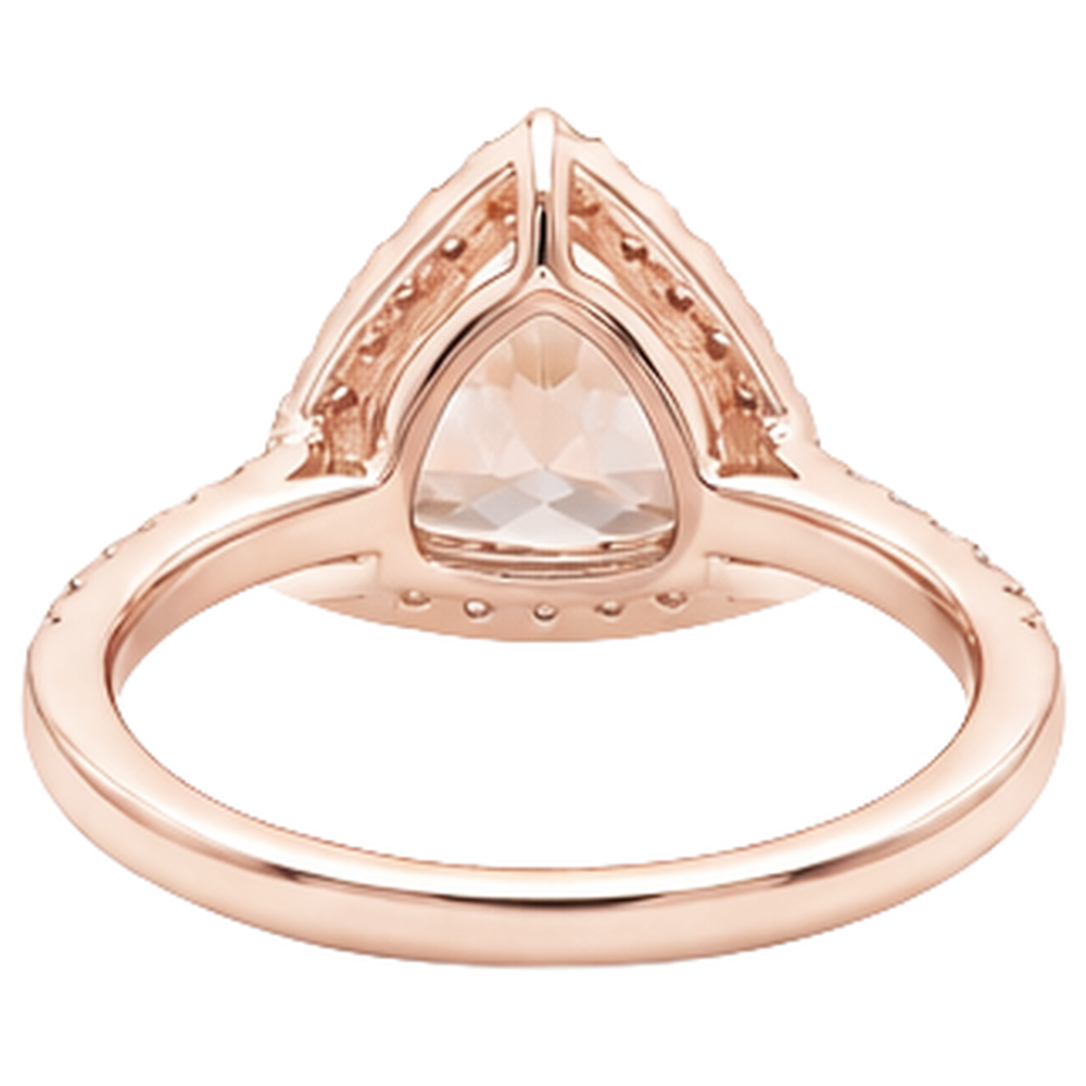 Ring aus 14 Karat 16,75 Billionen Morganit und runden Aus der Erde Abgebauter Natürlicher Diamanten aus Roségold