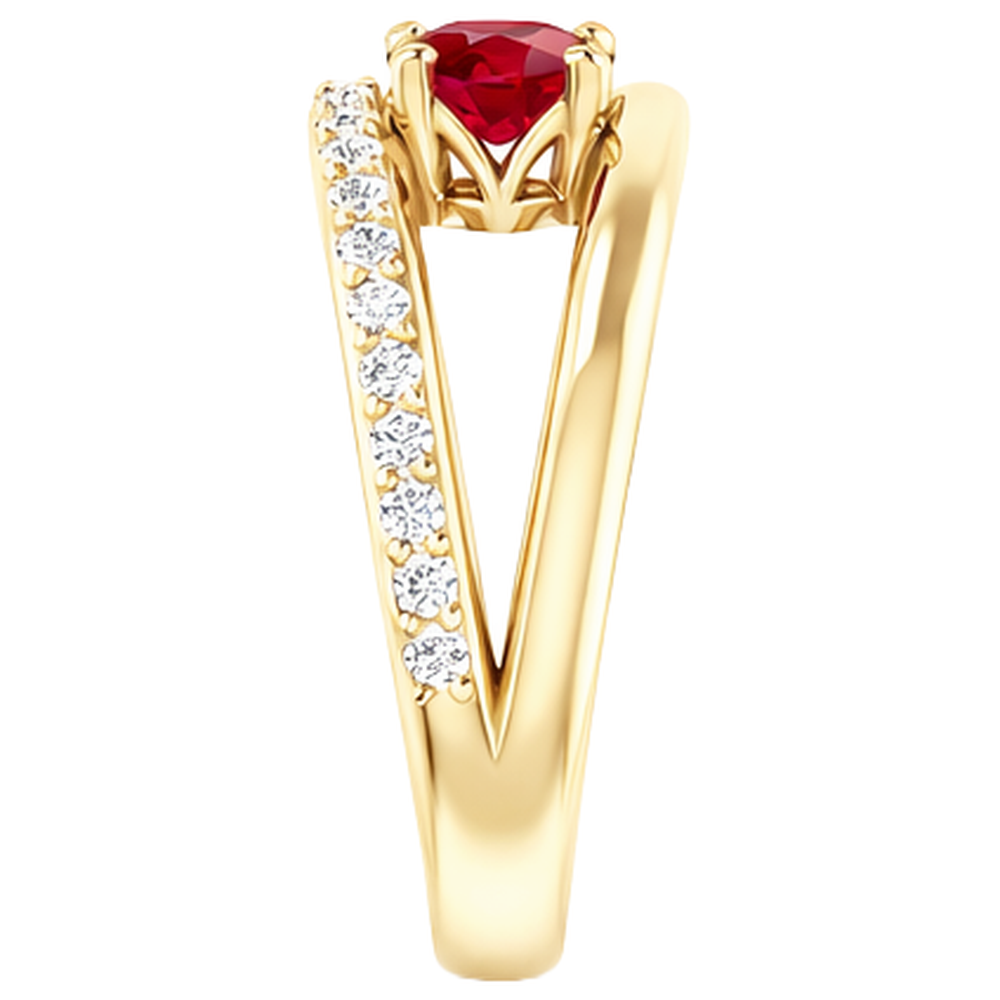 echter oval rubin 14Karat ring Draufsicht