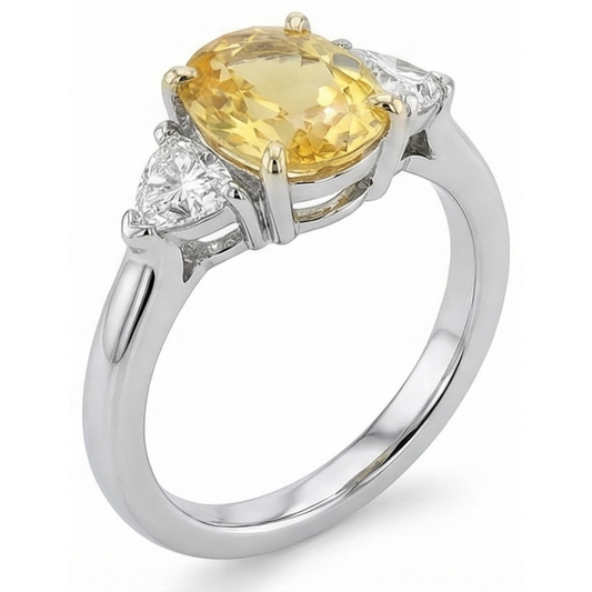echter oval diamant 14Karat ring Vorderansicht
