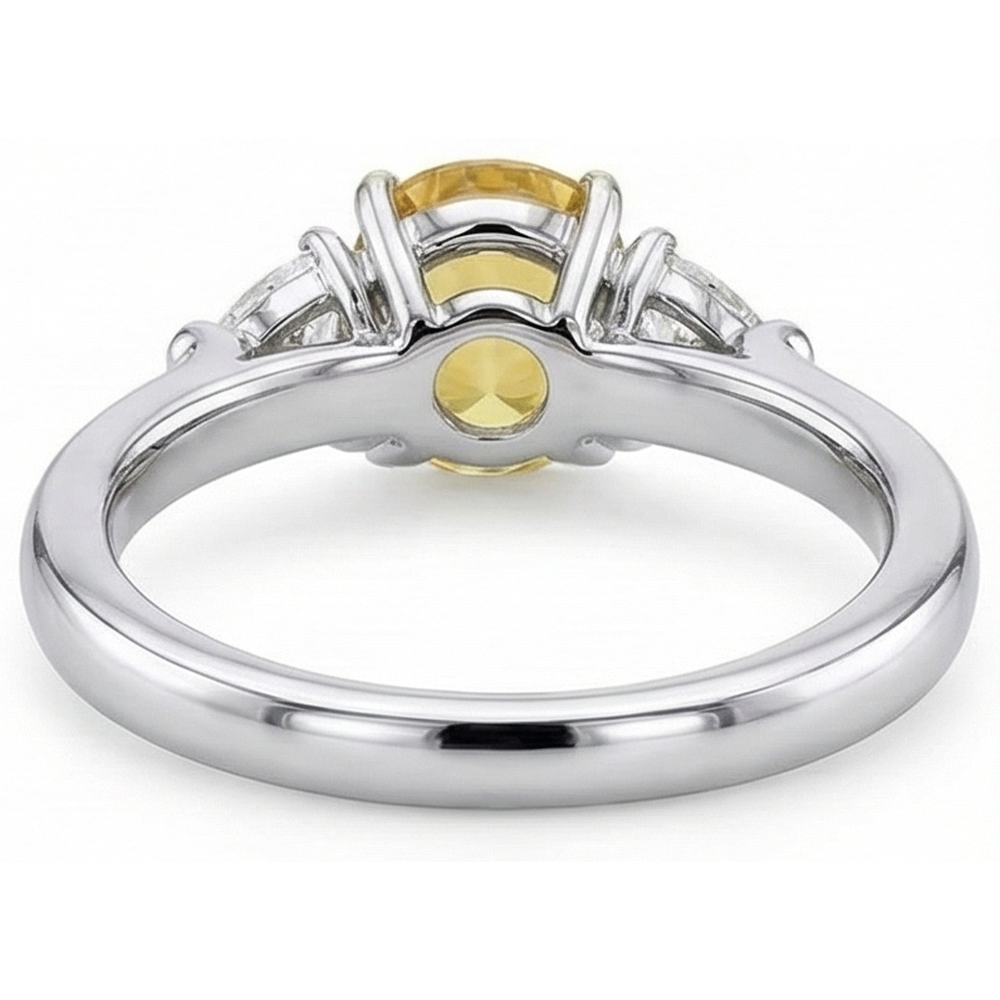 echter oval diamant 14Karat ring Seitenansicht