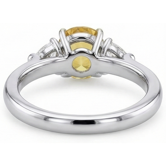 echter oval diamant 14Karat ring Seitenansicht