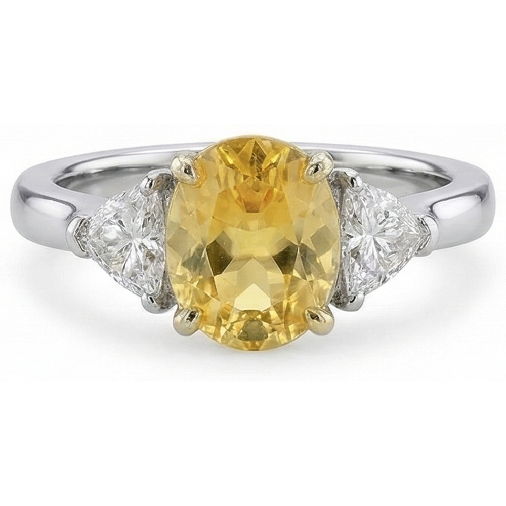echter oval diamant 14Karat ring Detailansicht