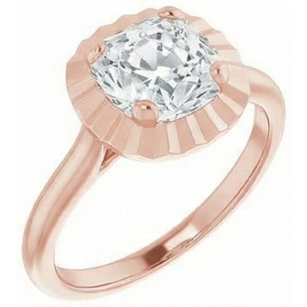 Ring aus 4ct Roségold mit Echt Kissendiamant