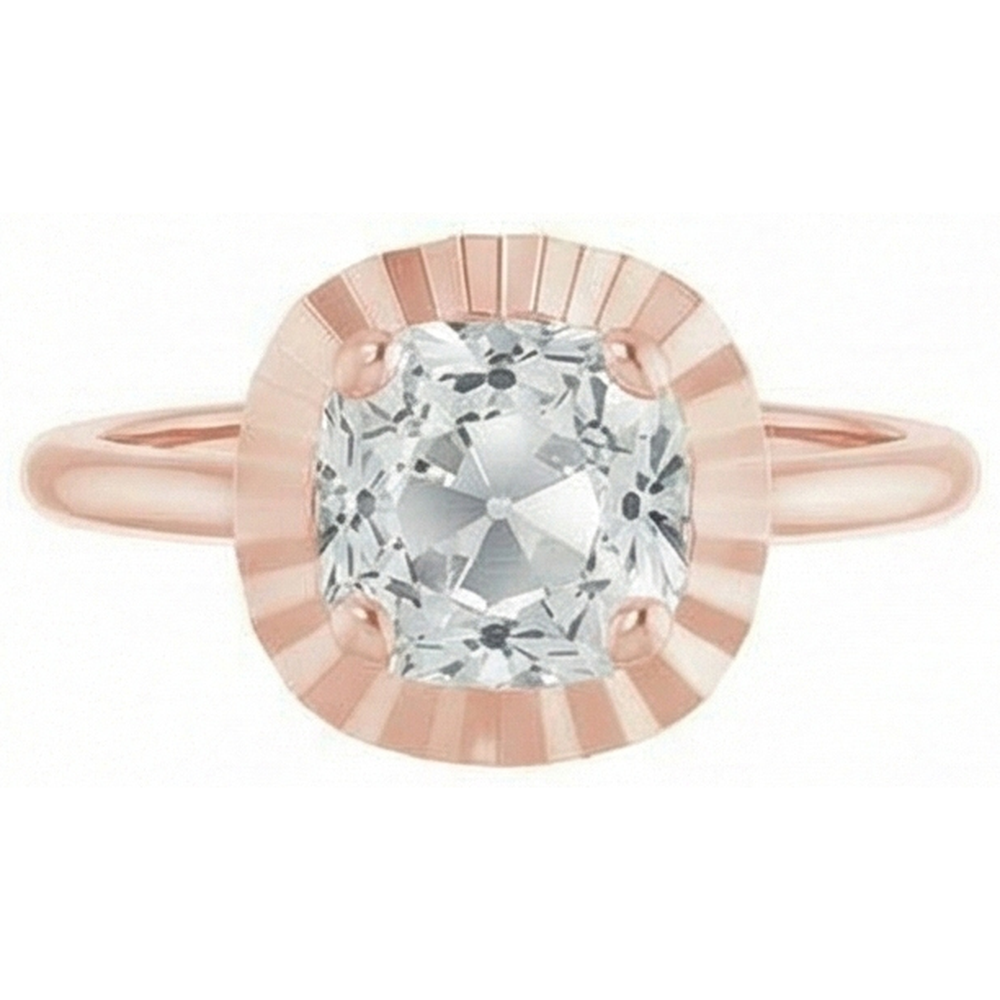 Ring aus 4ct Roségold mit Echt Kissendiamant