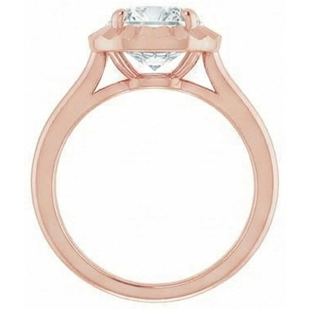 Ring aus 4ct Roségold mit Echt Kissendiamant