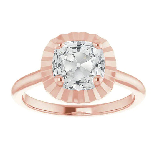 Ring aus 4ct Roségold mit Echt Kissendiamant