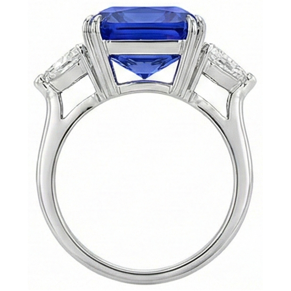echter radiant diamant 5.50Karat ring Profilansicht