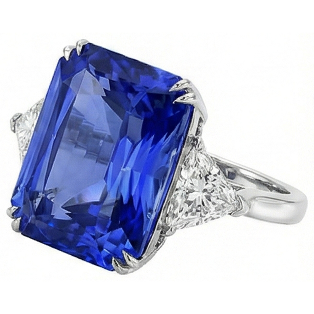 echter radiant diamant 5.50Karat ring Detailansicht