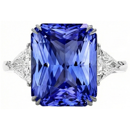 echter radiant diamant 5.50Karat ring Seitenansicht