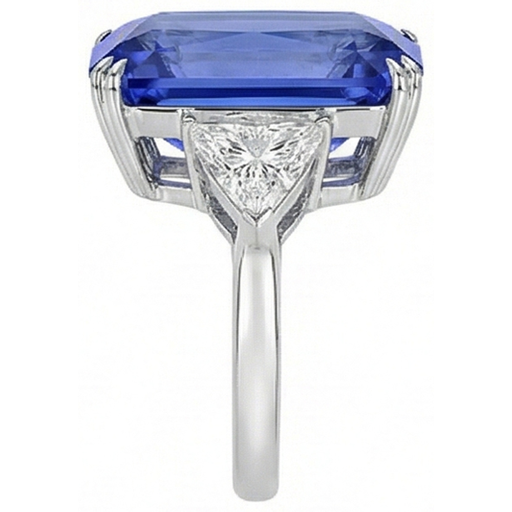 echter radiant diamant 5.50Karat ring Draufsicht