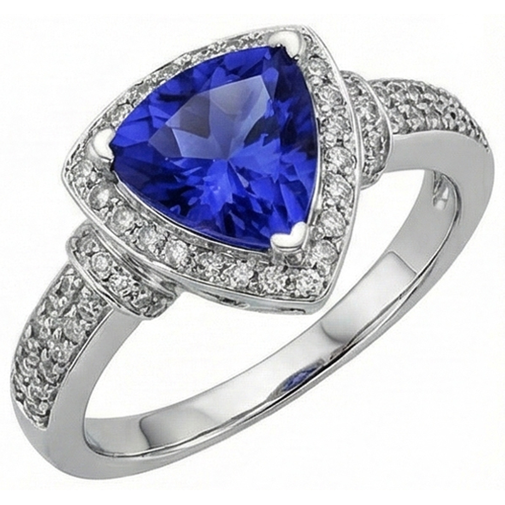 echter trillion diamant 1.01Karat ring Seitenansicht