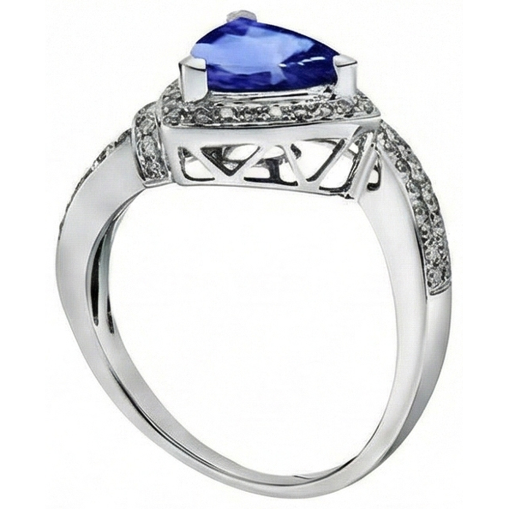 echter trillion diamant 1.01Karat ring Profilansicht
