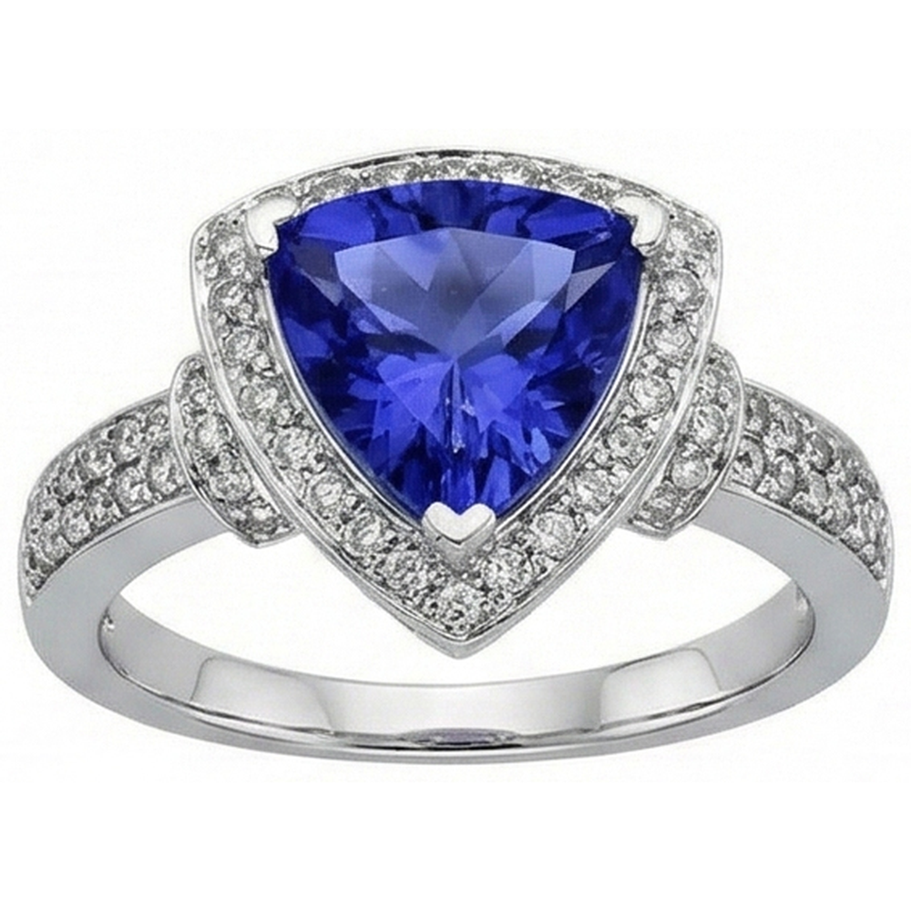 echter trillion diamant 1.01Karat ring Vorderansicht