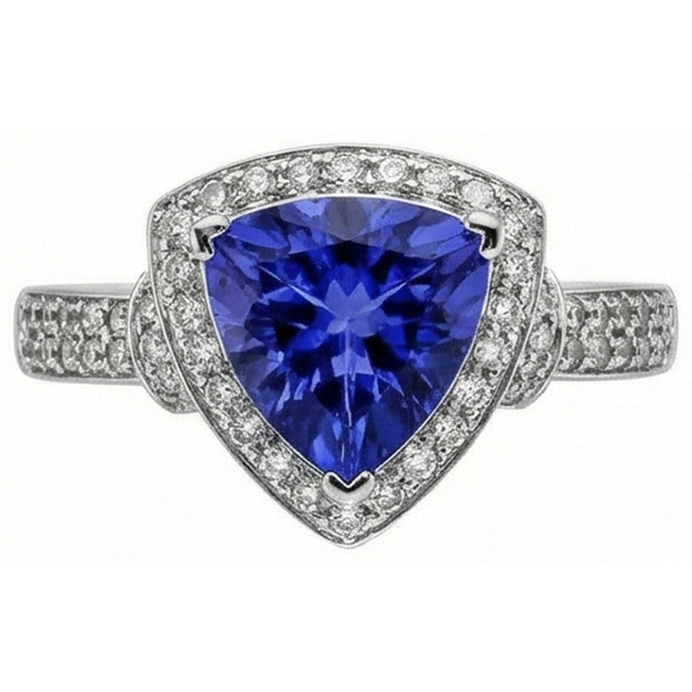 echter trillion diamant 1.01Karat ring Draufsicht