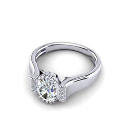 Ring mit Echt Aus der Erde Abgebauter Natürlicher Diamanten im ovalen und runden Schliff von 1,75 ct Weißgold 14K