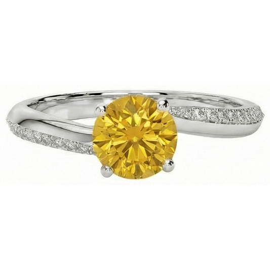 echter round diamant 3.50Karat ring Vorderansicht