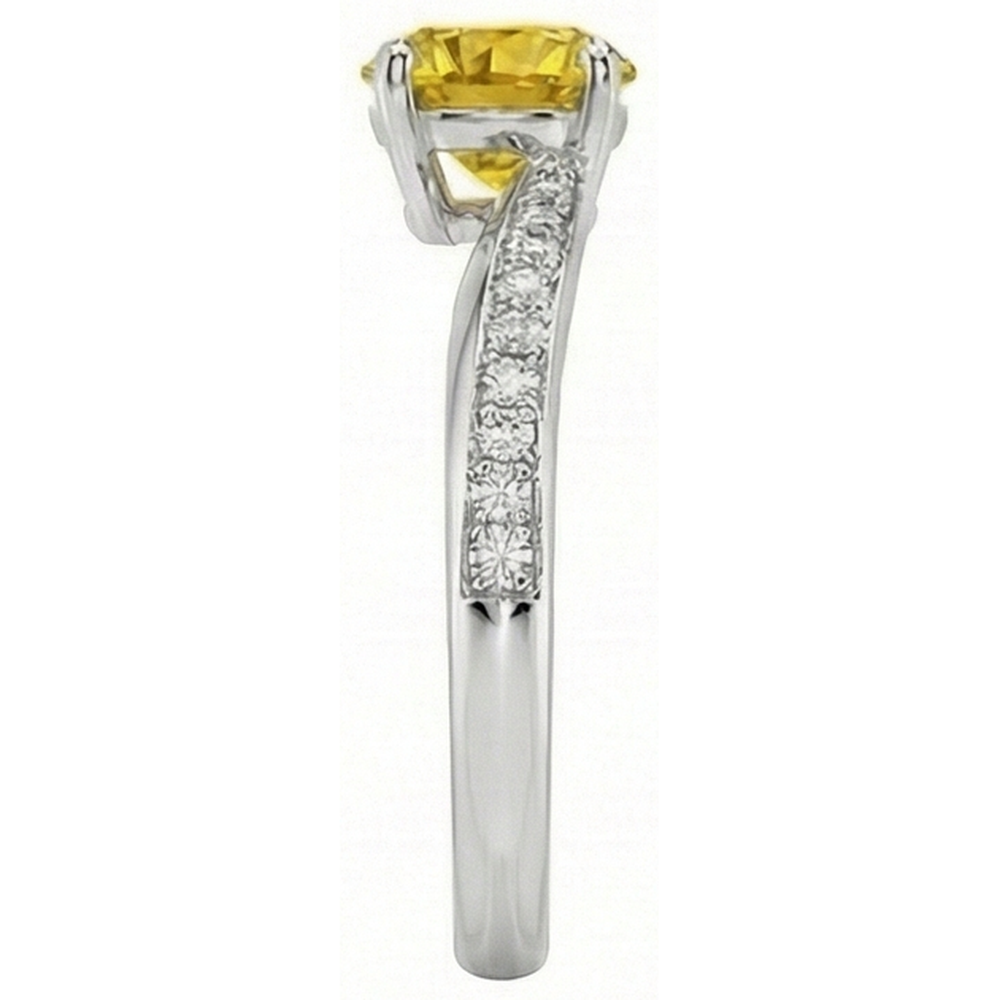 echter round diamant 3.50Karat ring Profilansicht