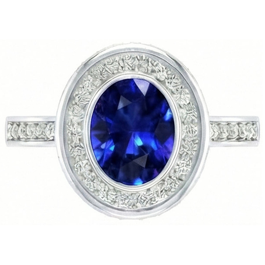 echter oval diamant 1.50Karat ring Seitenansicht
