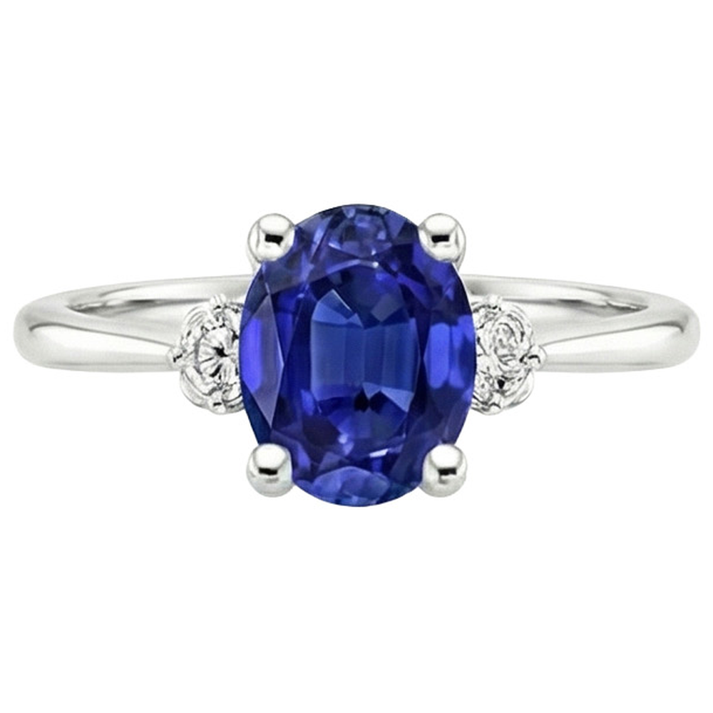 echter oval diamant 3.50Karat ring Profilansicht
