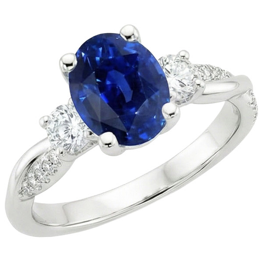 echter oval diamant 4Karat ring Seitenansicht