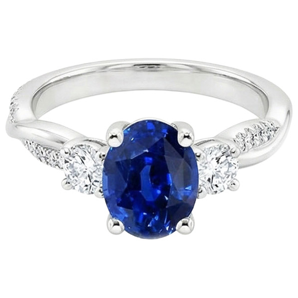 echter oval diamant 4Karat ring Draufsicht