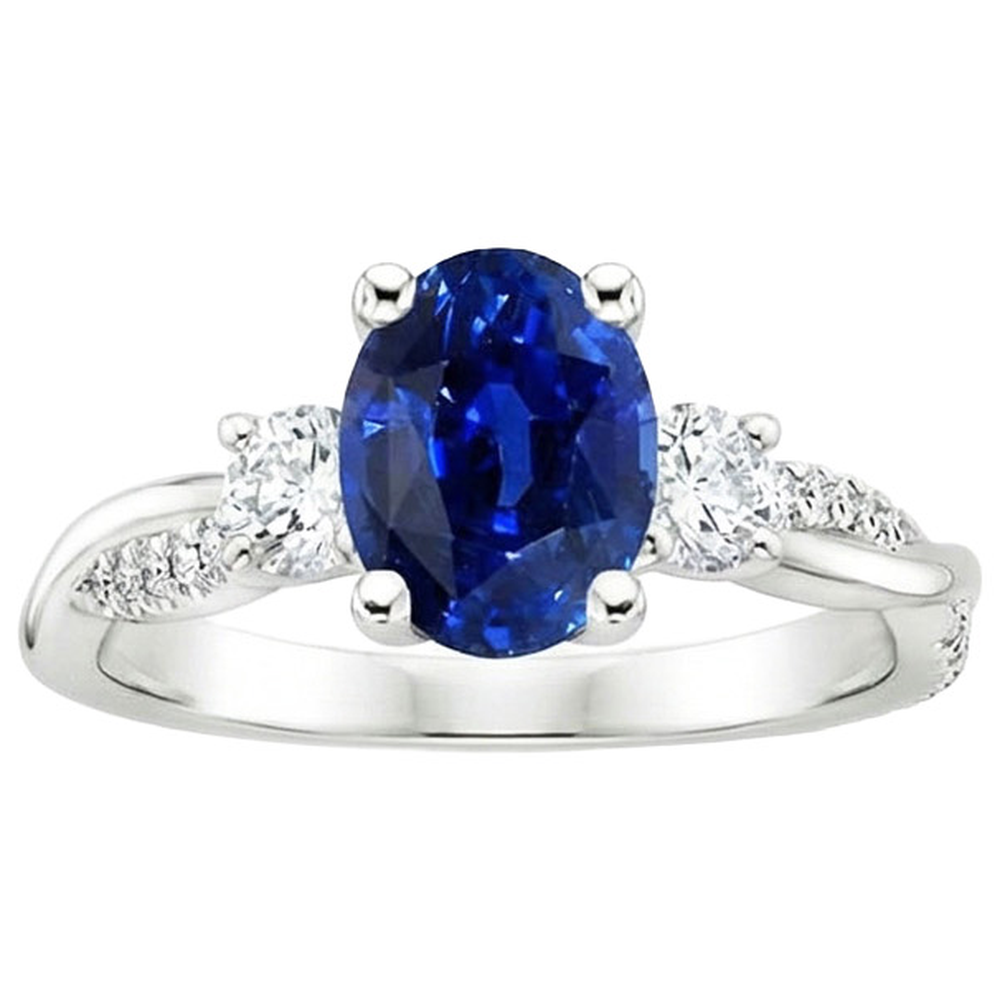 echter oval diamant 4Karat ring Profilansicht