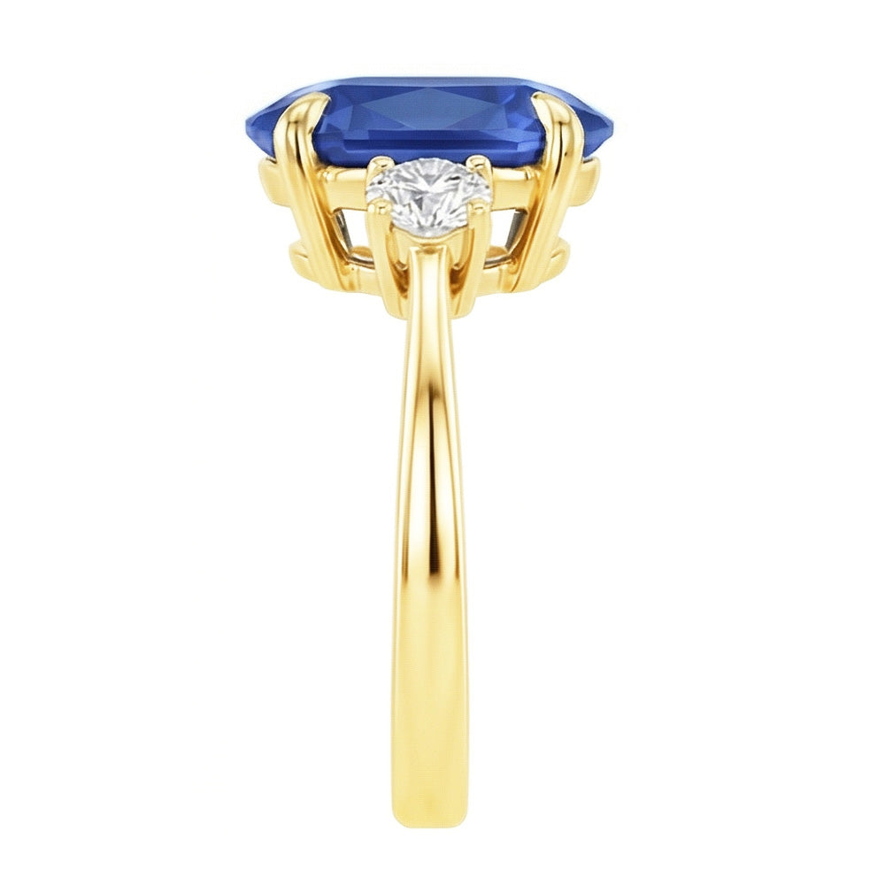 echter oval diamant 5.50Karat ring Profilansicht