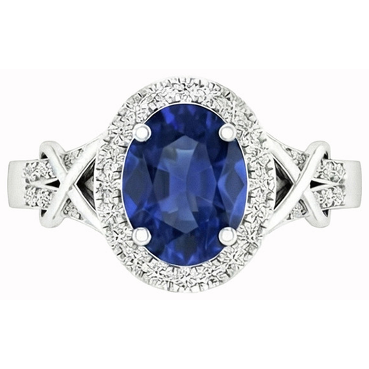 echter oval diamant 1.80Karat ring Vorderansicht