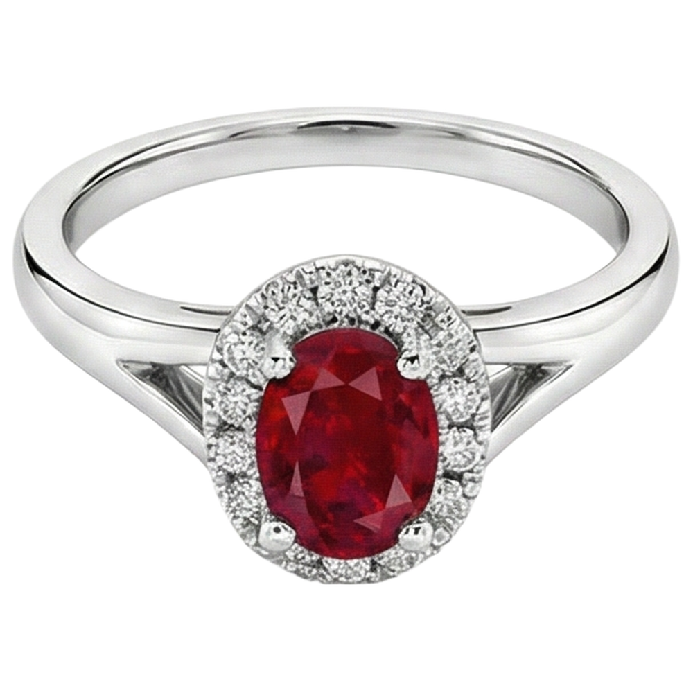 echter oval rubin 3.25Karat ring Detailansicht