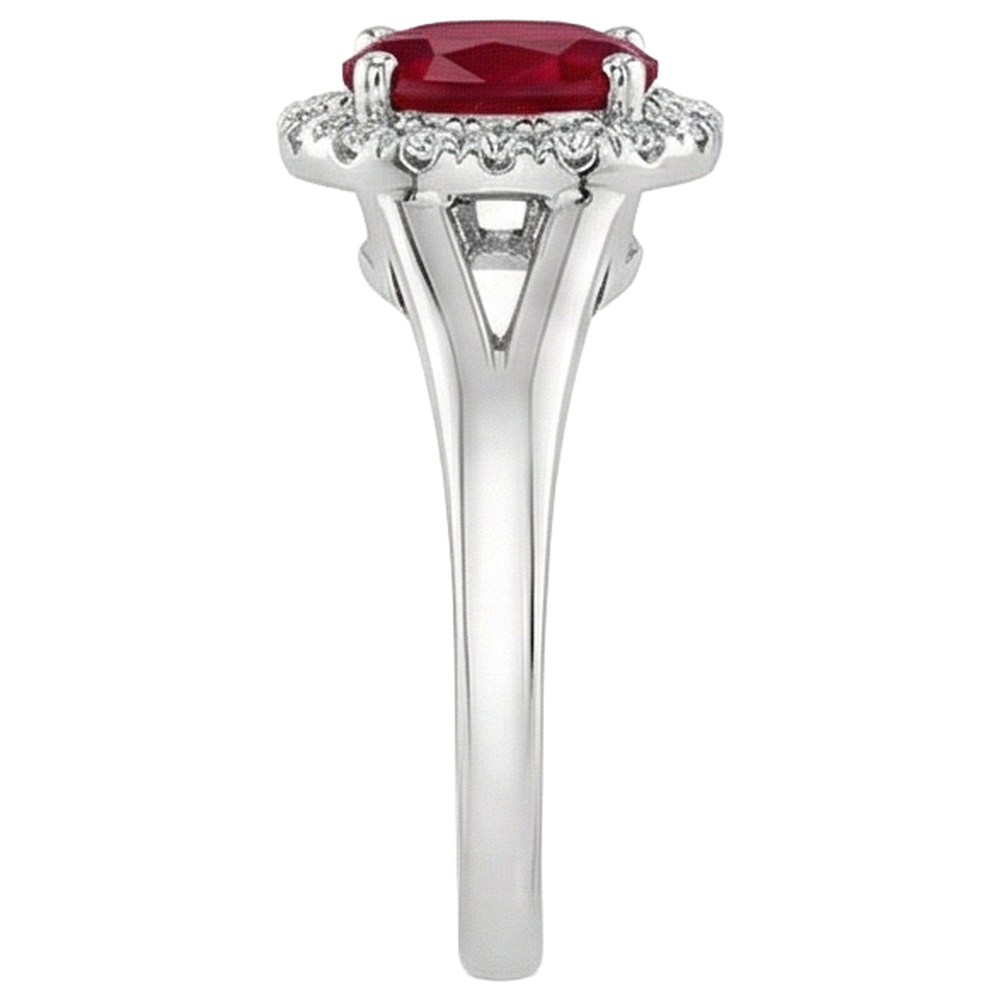 echter oval rubin 3.25Karat ring Draufsicht