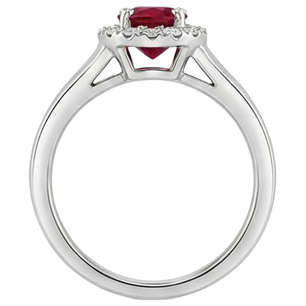 echter oval rubin 3.25Karat ring Profilansicht
