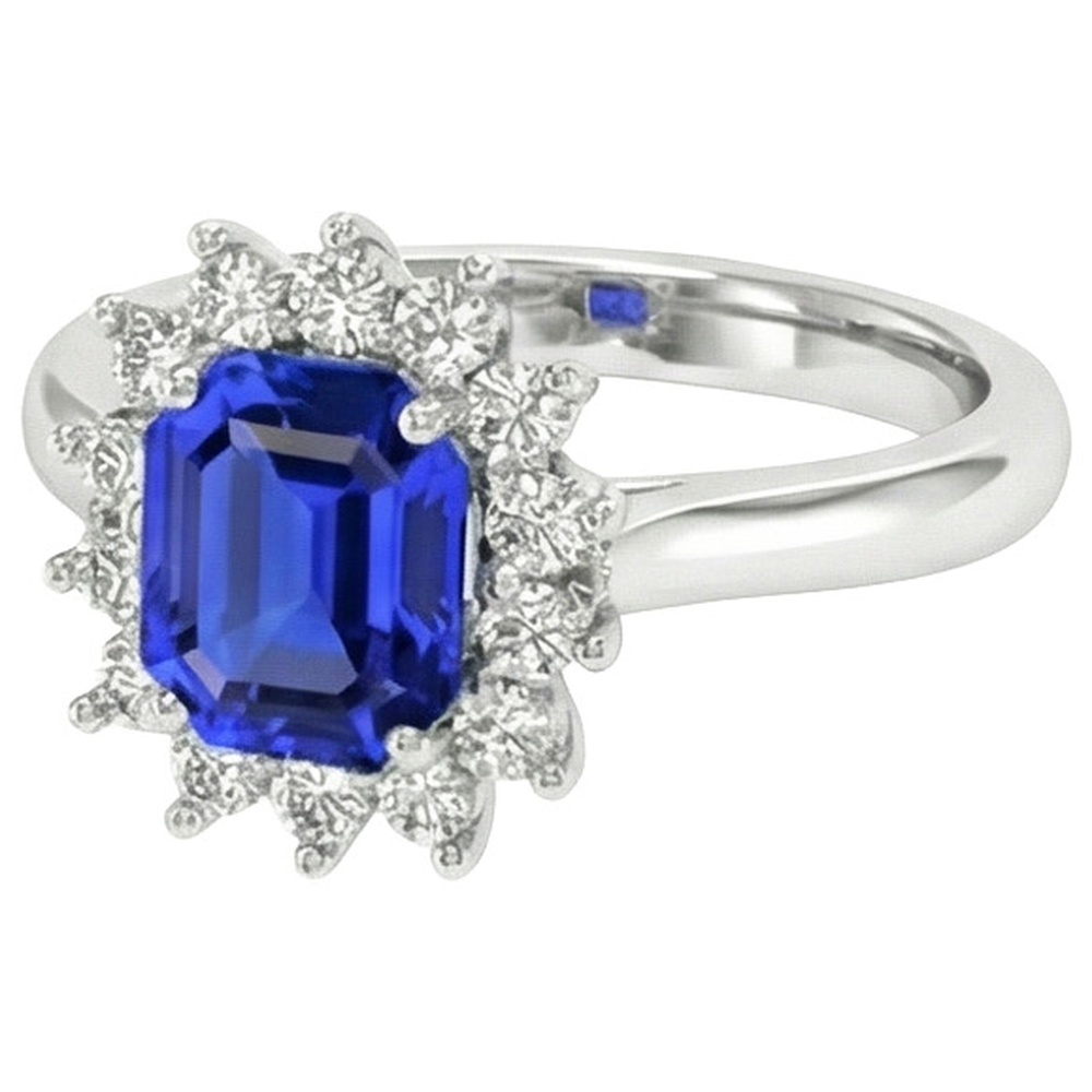 echter asscher diamant 6.50Karat ring Vorderansicht