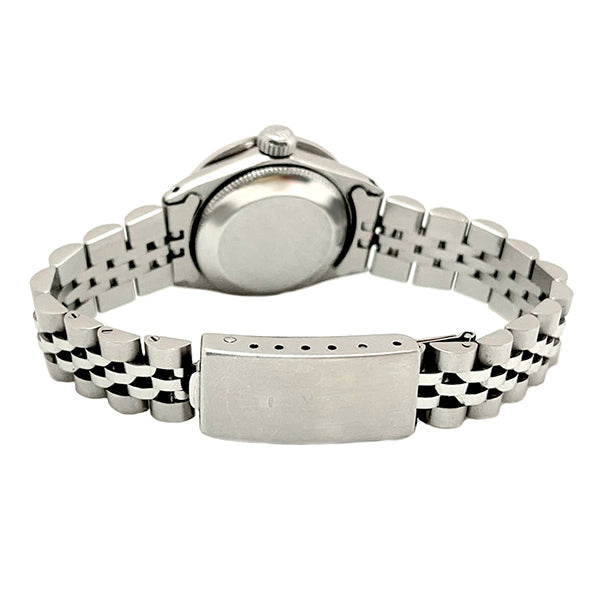 Edelstahl-Jubiläums-Rolex-Datejust-Damenuhr mit weißem Diamant-Zifferblatt und Lünette